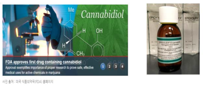 미국 FDA승인 받은 Cannabidiol이 함유된 소아 발작치료제 Epidiolex