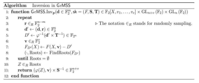 GeMSS inversion 알고리즘