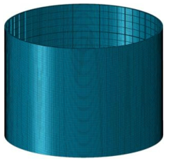 보강된 원통의 ABAQUS 유한요소 모델