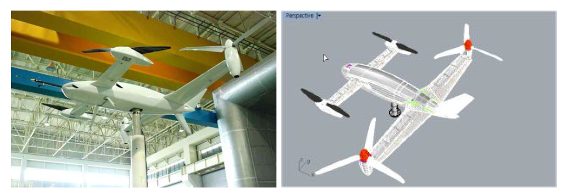 Dual-tilted 수직이착륙 무인기 풍동시험모델