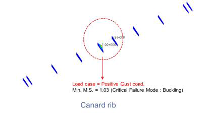 Static Analysis Results of Canard Rib