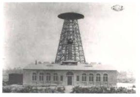 테슬라의 대서양 무선전력 송신을 위한 롱아일랜드의 Wardenclyffe Tower (1904)