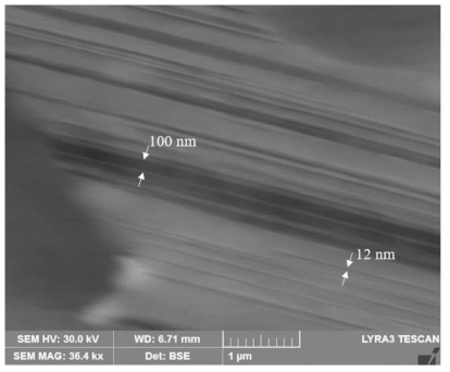 Electron channeling contrast image for α2 phase in EBM-processed Ti4822 alloy