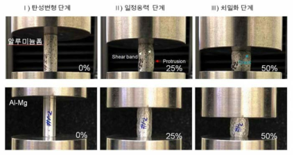 알루미늄 폼 및 기지합금의 압축거동