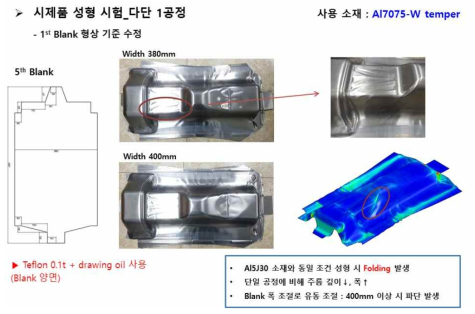 Al7075 W-temper 소재 성형 결과(Rev5.)