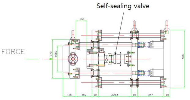 항공기 self-sealing valve 동적하중조건 시험을 위한 지그