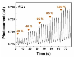 LED 광원소스의 intensity에 따른 전류흐름 변화 관찰