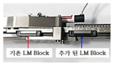 2 개의 LM Block 이 장착 된 자동모발이식장치