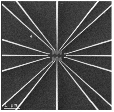 이빔리소그라피를 이용한 60 nm 선폭의 전극 형성