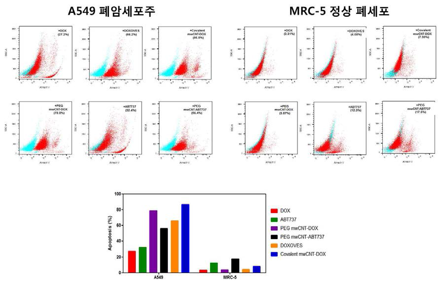 FACS를 이용한 나노 항암제의 비소폐암 세포주 특이적 사멸 효과 검증