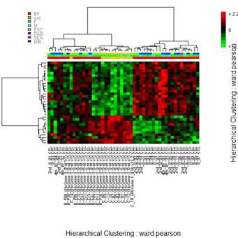 난치성 우울증 환자와 정상대조군간의 heatmap