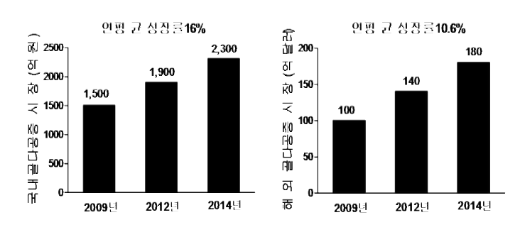 국내 및 해외 골다공증 시장 규모 (IMS health 2008)