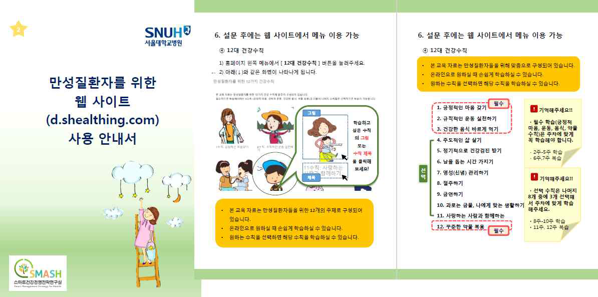 S-healthing 웹사이트를 활용한 IT 건강경영 프로그램 사용 안내서
