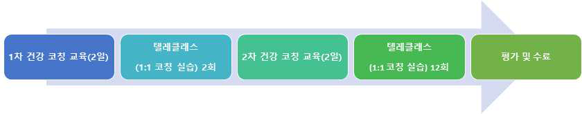 건강코치 양성 프로그램 교육 일정 흐름도