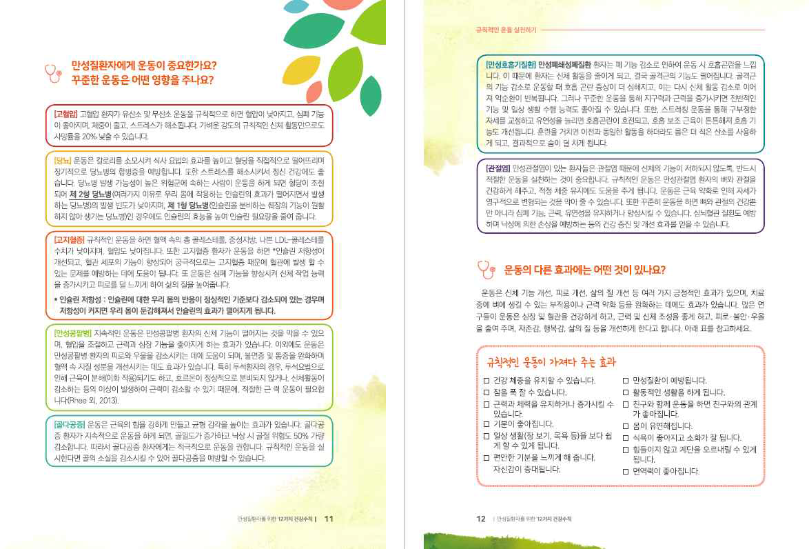 만성질환자를 위한 건강 12대 수칙 교육자료 – 내지 구성 ②
