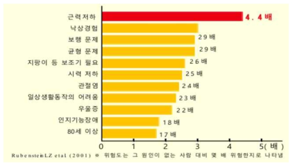 낙상위험과 위험의 크기