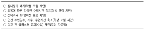 ‘고교자기설계학기’ 관련 학생 정책 제안