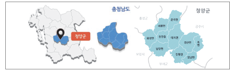청양군 지도 출처 : 청양군 홈페이지(http://www.cheongyang.go.kr)