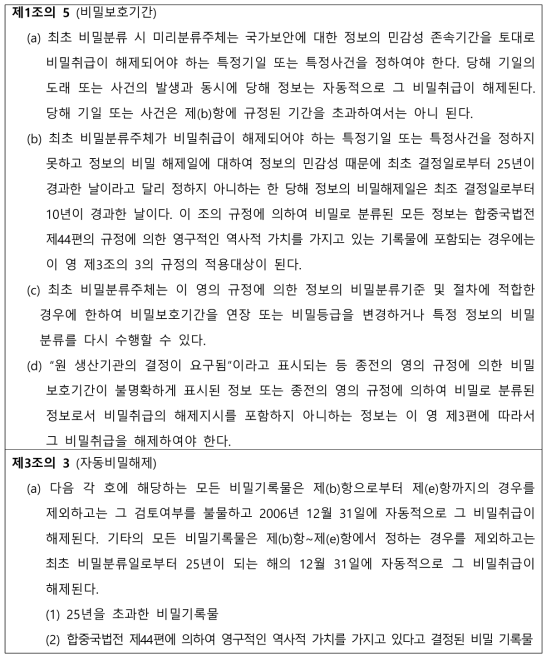 국가보안정보의 비밀 분류령