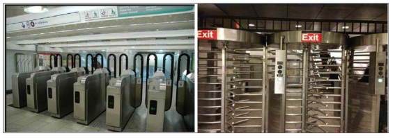 파리(왼)와 뉴욕(오) 지하철의 개찰구 모습