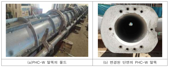 PHC-W 말뚝의 시제품 생산