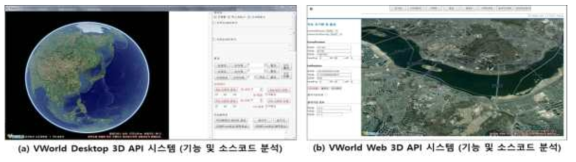 VWorld 공간정보 오픈플랫폼 3D API 기능 및 소스코드 비교 분석