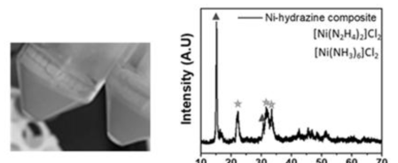 Ni(N2H4)3Cl2와 Ni(N2H4)2Cl2상의 XRD 분석