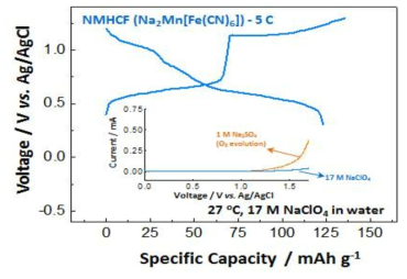 NMHCF 양극 적용 ASIB half-cell 전기화학 특성 평가 결과
