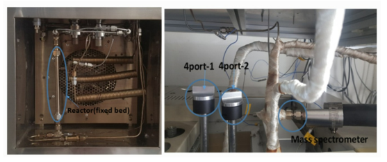 신규 TPAD의 오븐 내부(좌) 및 도입 기체 유로 변경을 위한 4 port valve(우) 사진