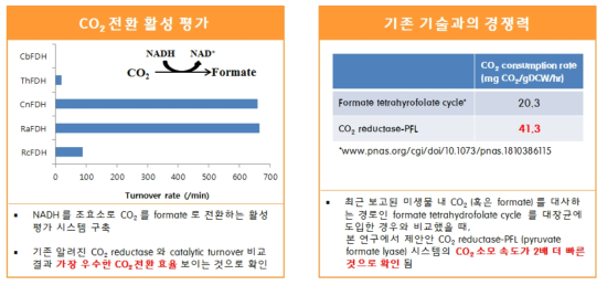 신규 CO2 reductase의 우수성 분석