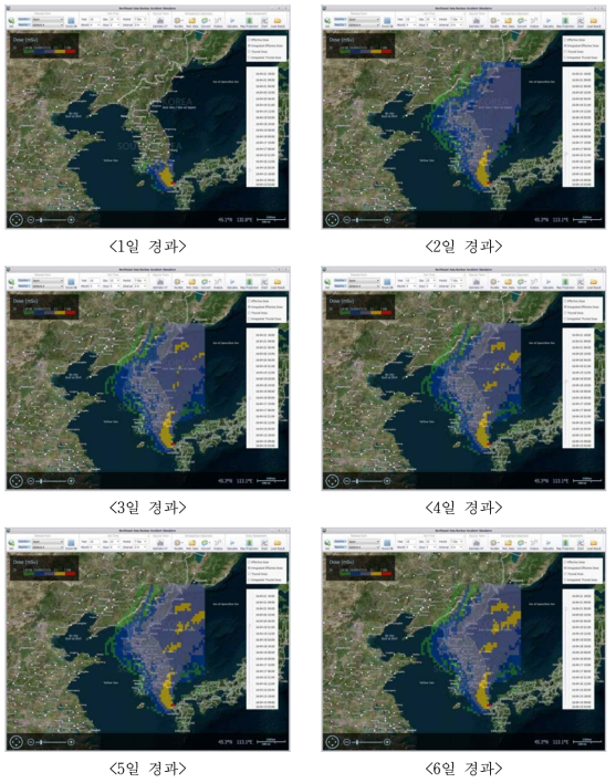 일본 Genkai 원전 4호기 가상사고에 따른 누적 유효선량 평가결과