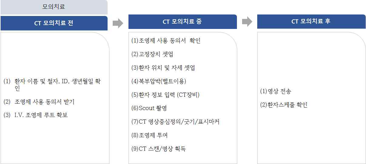 SRS/SBRT 방사선치료에서의 모의치료 항목에 대한 프로세스 맵