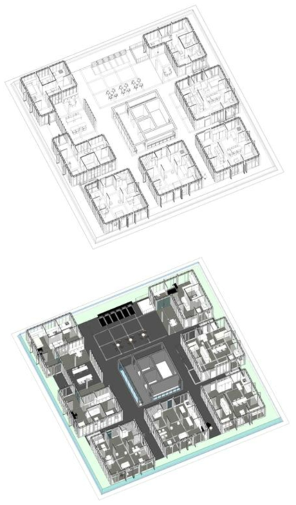 1인 가구를 위한 집합주거 주거층 BIM Modeling – Type 3