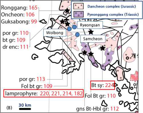 황해도 지역의 중생대 화성암 분포 및 절대 연대측정 결과