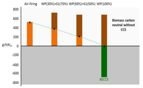 바이오매스 혼소/전소에 따른 CO2 감축량 및 예측량
