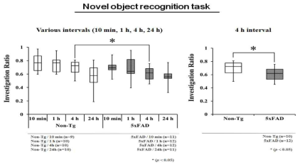 변형된 Novel Object Recognition Task 사용한 작업 기억 측정
