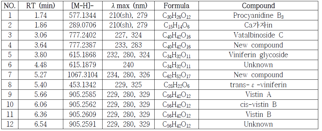 WK001의 주요 대사체의 Chemical profile