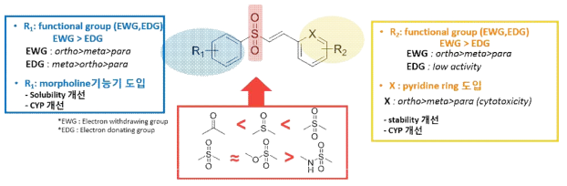 기존 활성 물질의 SAR을 통한 효능 및 약물성 개선
