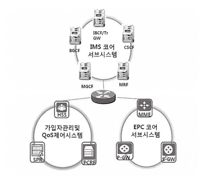 LTE- A 코어 망 구성도 (예시）