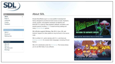 SDL 라이브러리 웹사이트 (http://libsdl.org/)