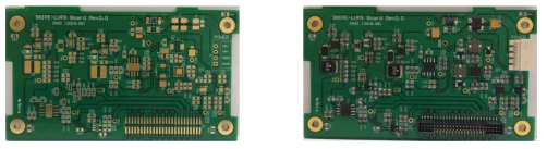 LVDS Bare Board (좌)와 부품이 실장된 Board (우)