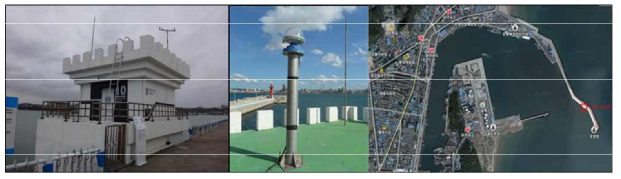 포항 조위관측소 전경·GNSS 설치장소·위치(출처 : 국립해양조사원)