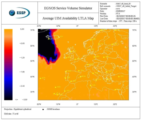 ESSP User Support 웹사이트 성능 예측 자료 예시 (Delta Map)