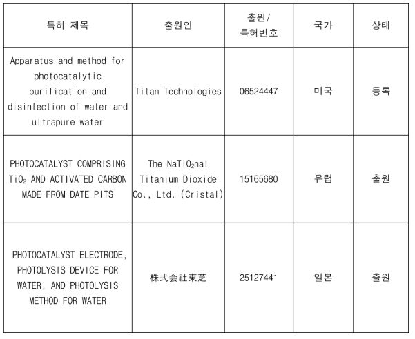 주요 국외 특허