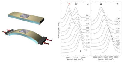 그래핀 변형에 따른 라만 시프트 측정