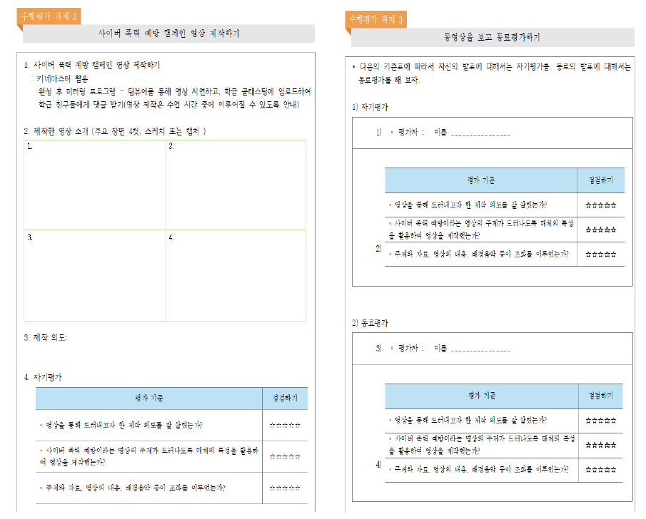 A학교의 수행평가 과제