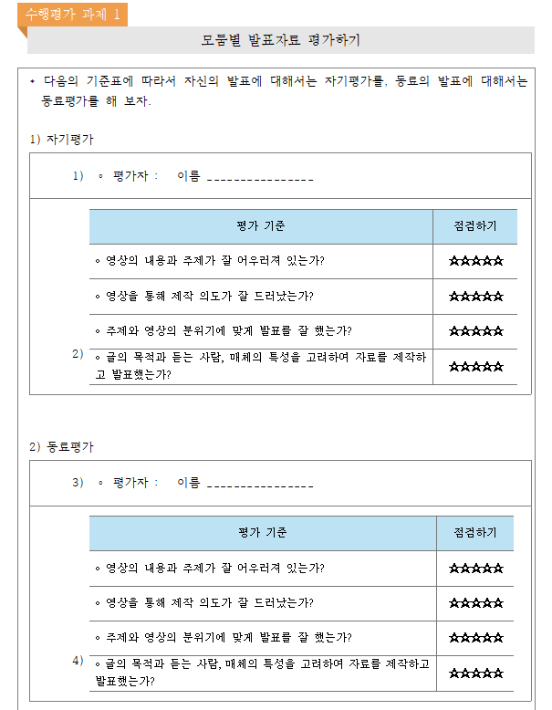 B학교의 수행평가 과제