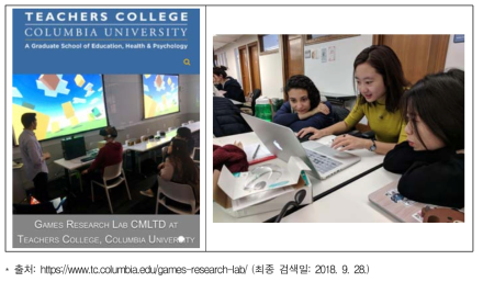 콜롬비아 대학교 사범대학 내 게임 연구실(Games Research Lab)