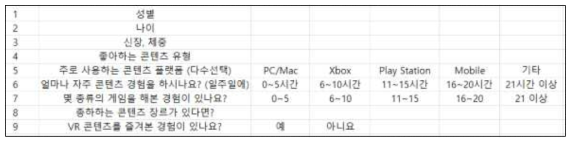 실험 전 설문