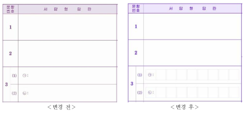 2016년 학업성취도 평가 자동채점 적용 교과의 서답형 답안지 형태 변경 예시